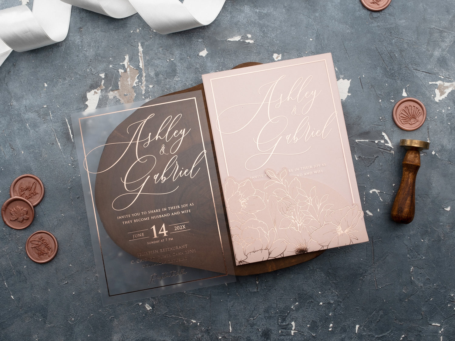 Summer birthday party invitation ideas featuring blush pink and rose gold floral design perfect for 2025 outdoor celebrations and garden parties