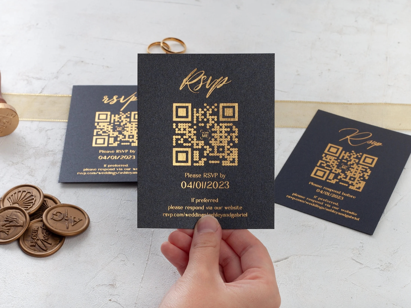 Wedding Rsvp Card with QR Code