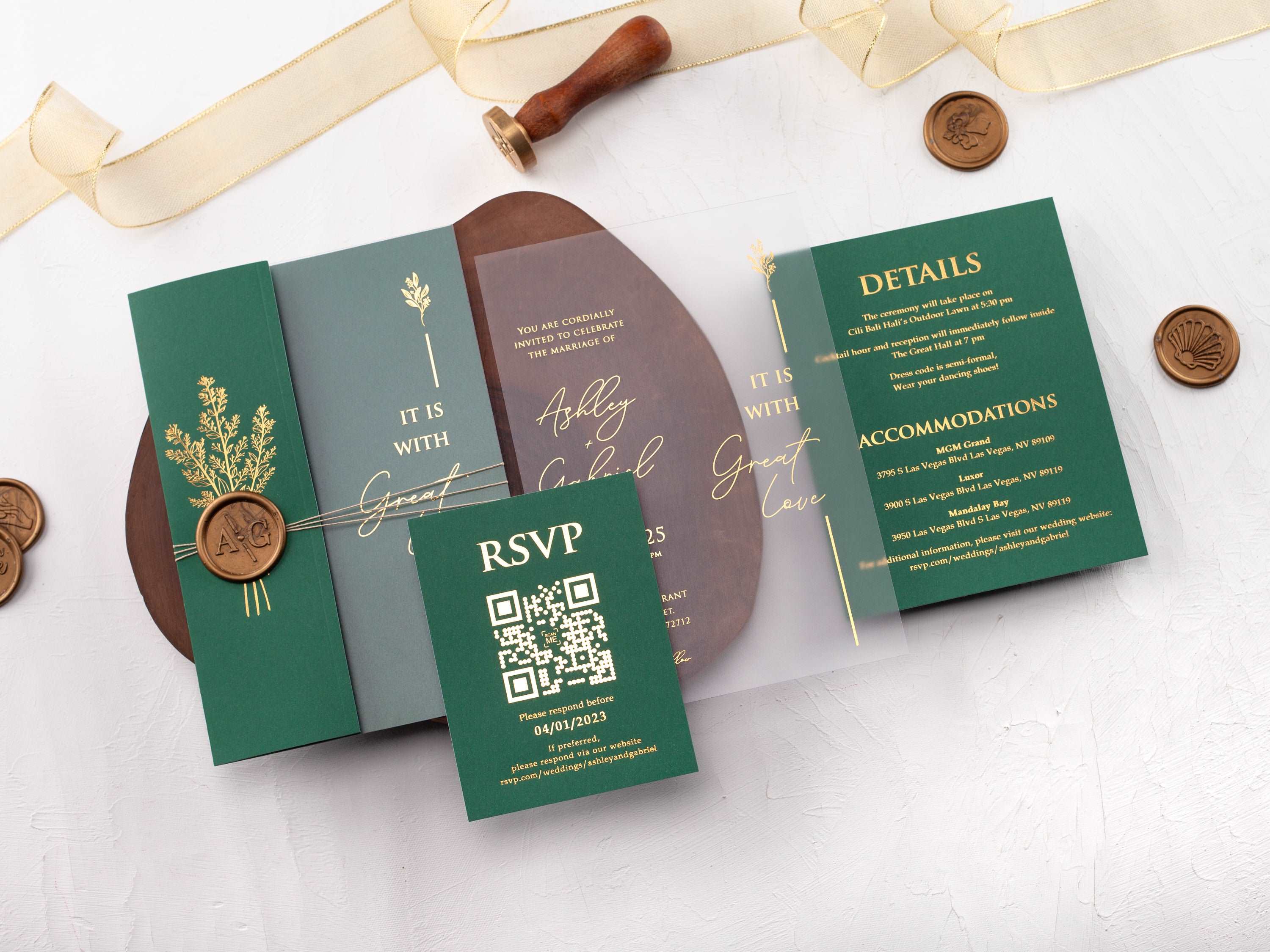 Emerald Green Wedding Invitations