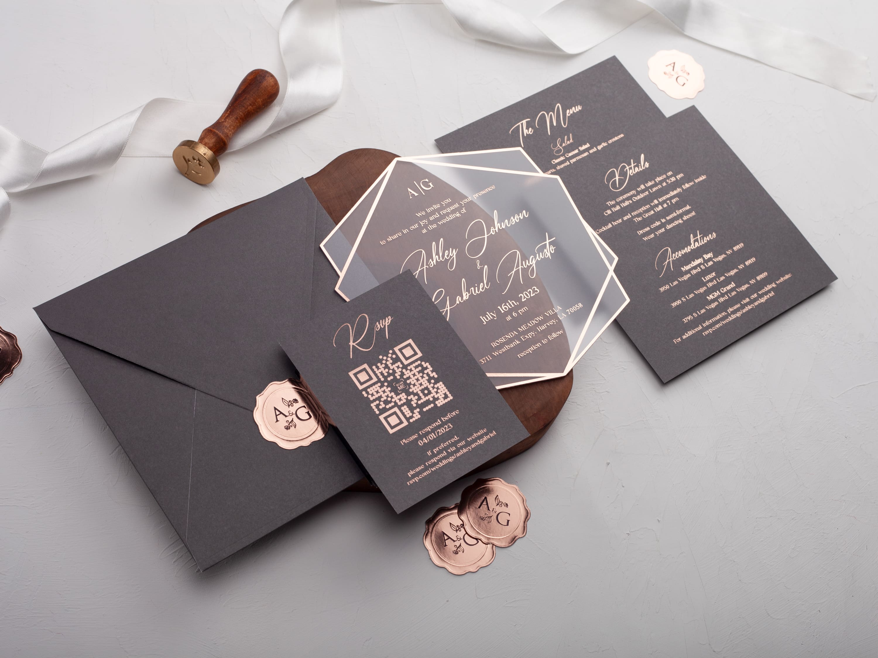 Gray Wedding Invitations