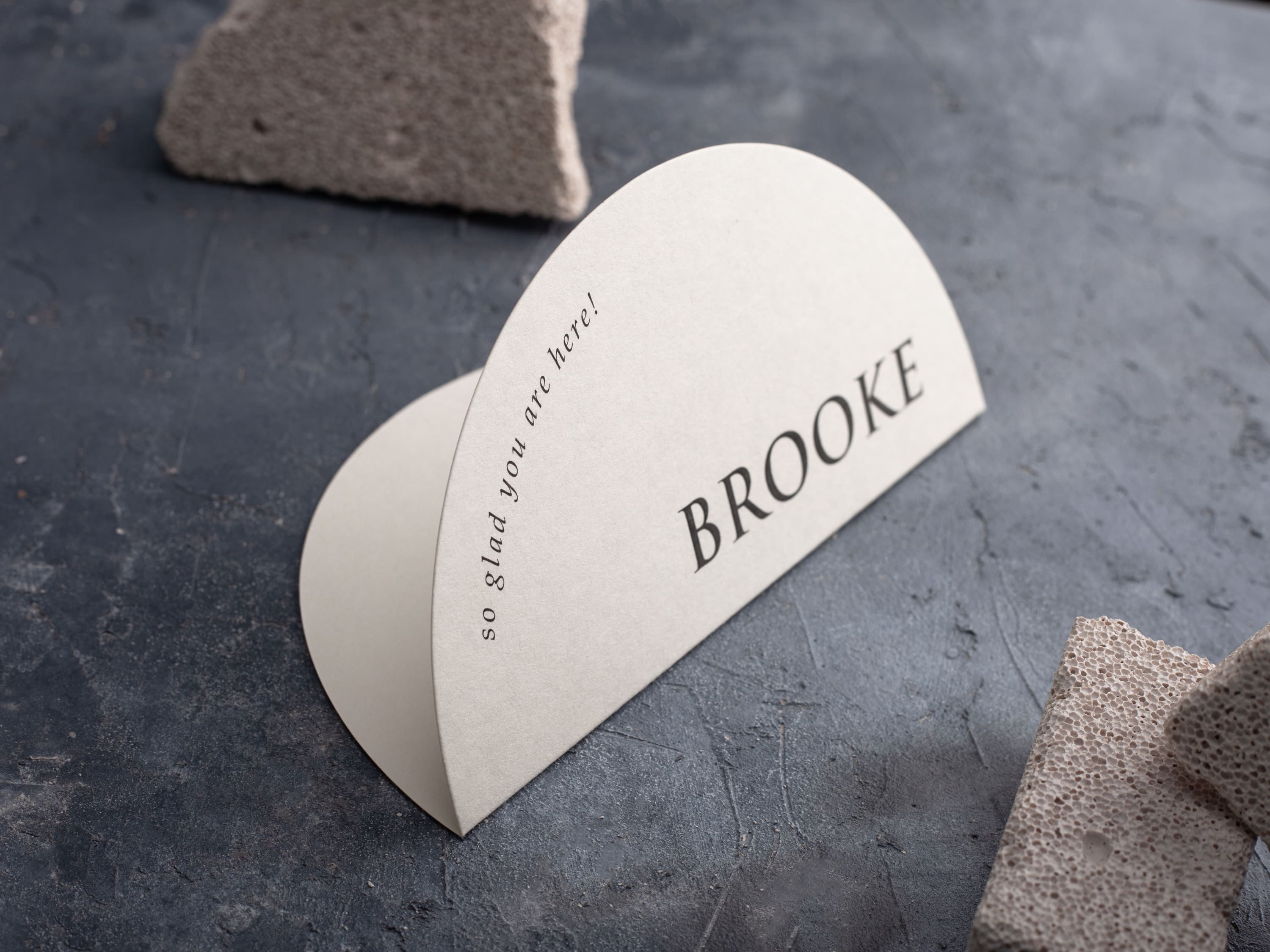 Half Circle Minimal Place Cards