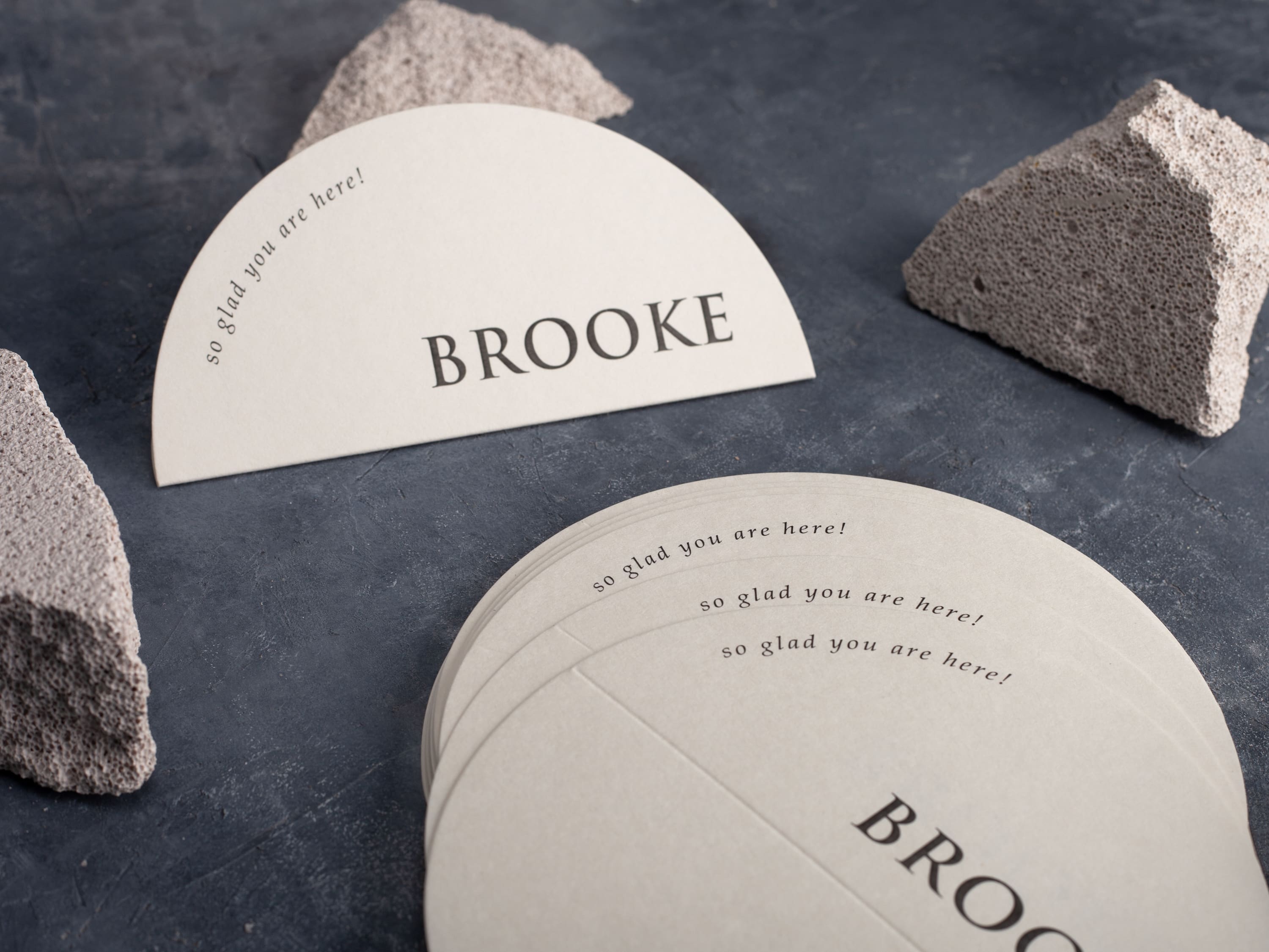Half Circle Minimal Place Cards