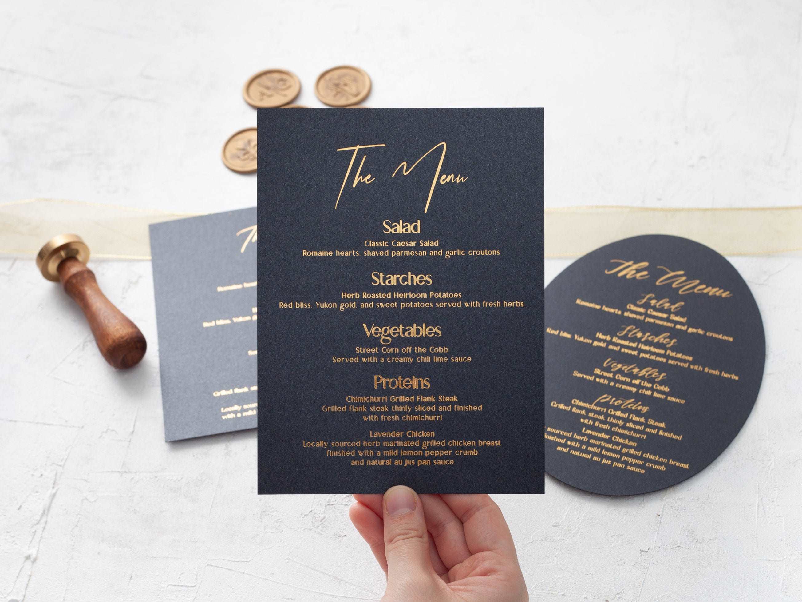Menu Cards for Wedding, Foil Printed Wedding Menu Card