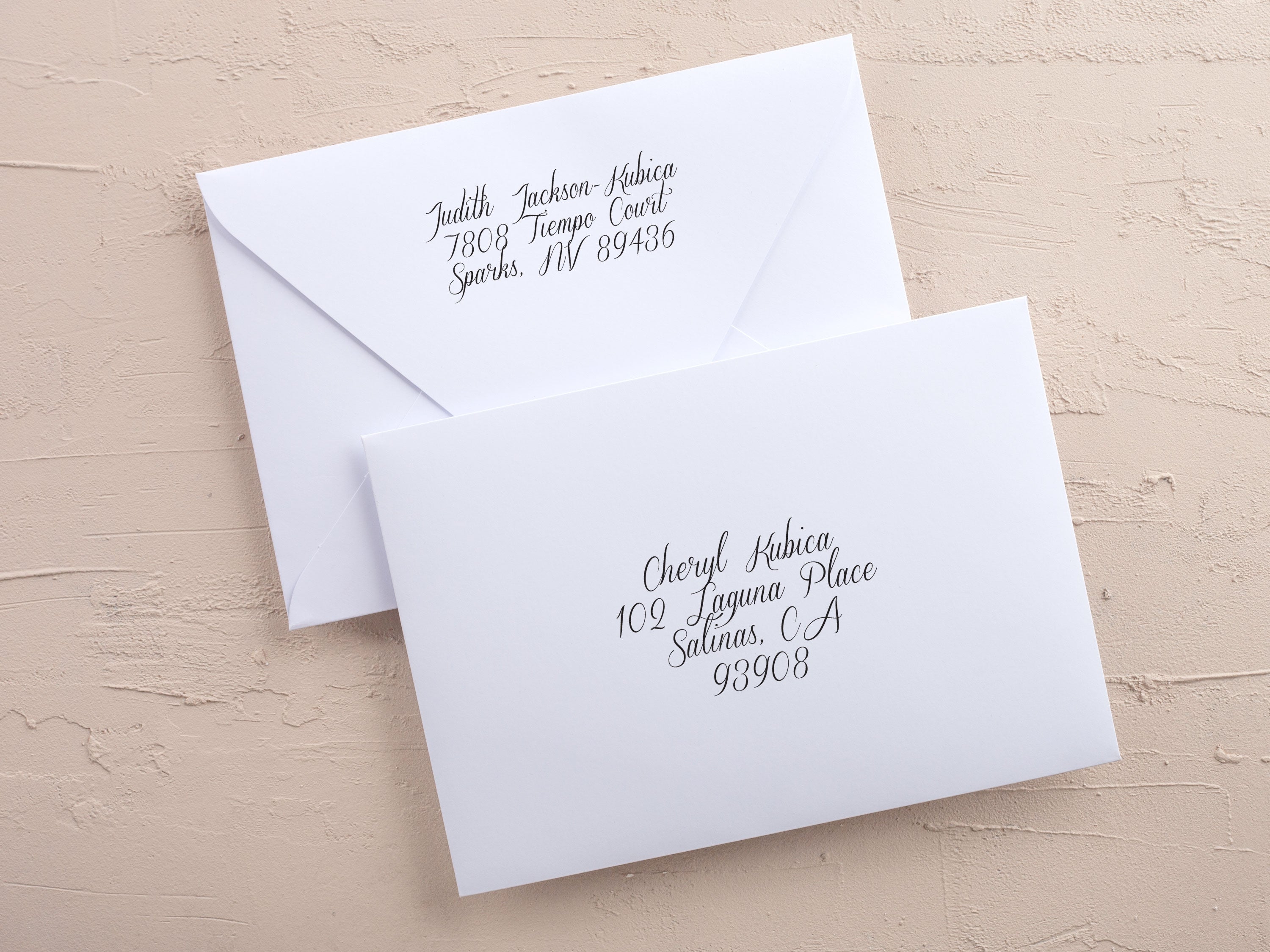 Gold foil printed address label for wedding envelope