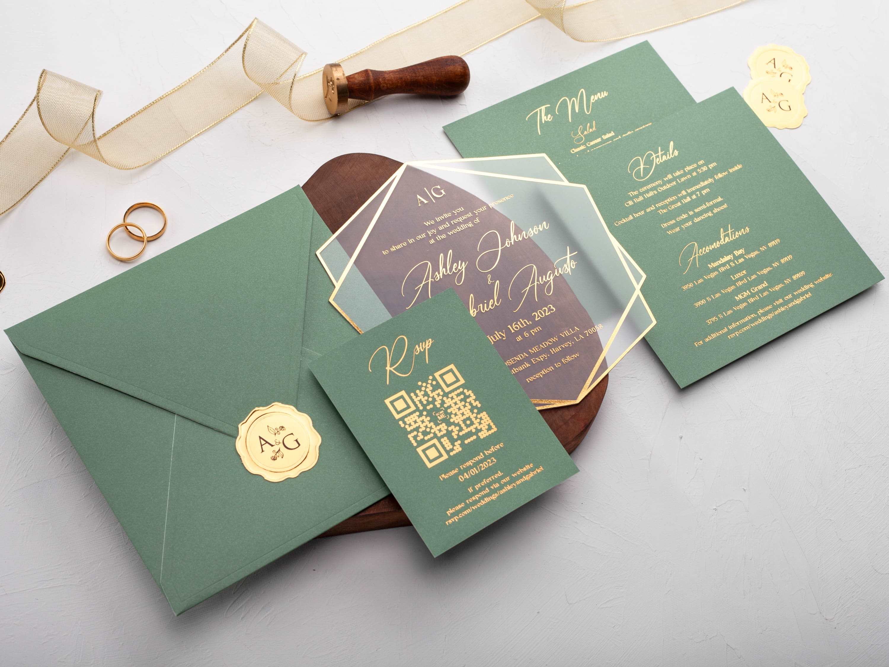 Sage Green Wedding Invitations