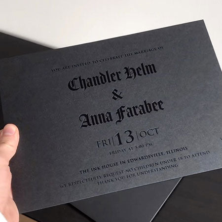 Black and Black Wedding Invitations