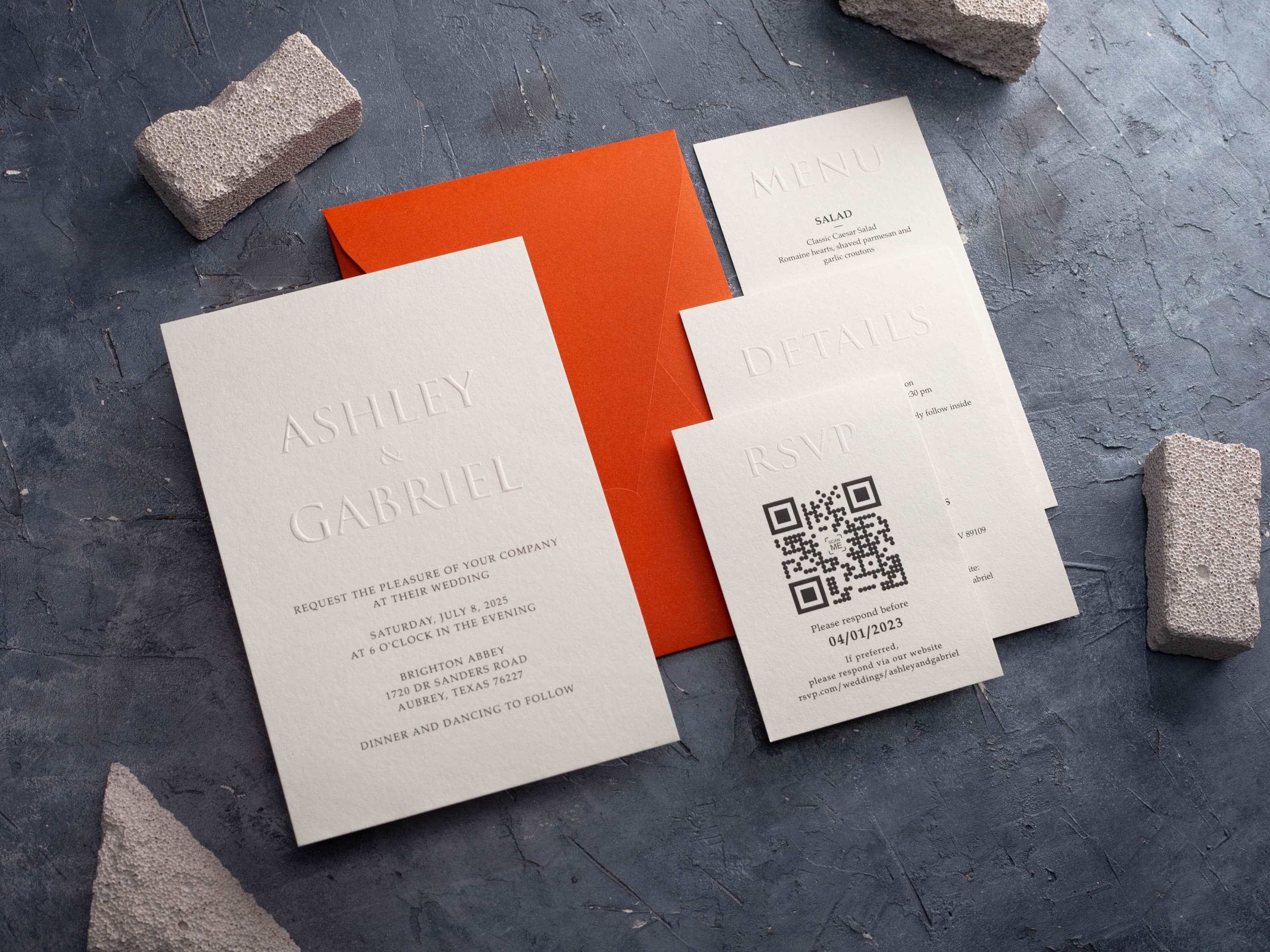 Burnt Orange Wedding Invitations