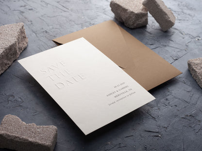 Embossed Save the Date Card with Envelope