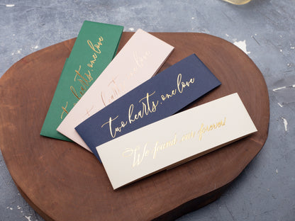 Foil Printed Belly Band for Wedding Invitation