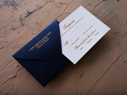 Classic Rsvp Card with Rsvp Envelope and Return Address