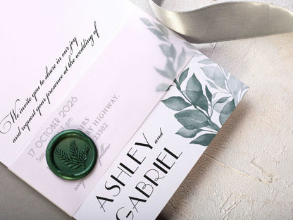 Greenery Half Arch Wedding Invitation