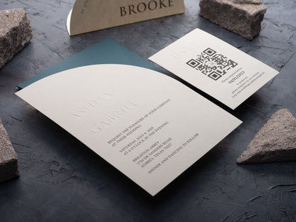 Half Arch Embossed Wedding Invitation