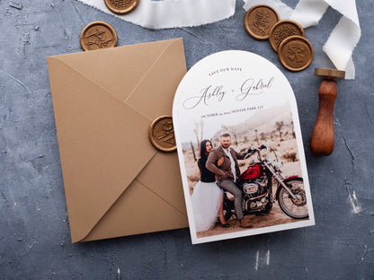 Arch Save the Date Card with Photo