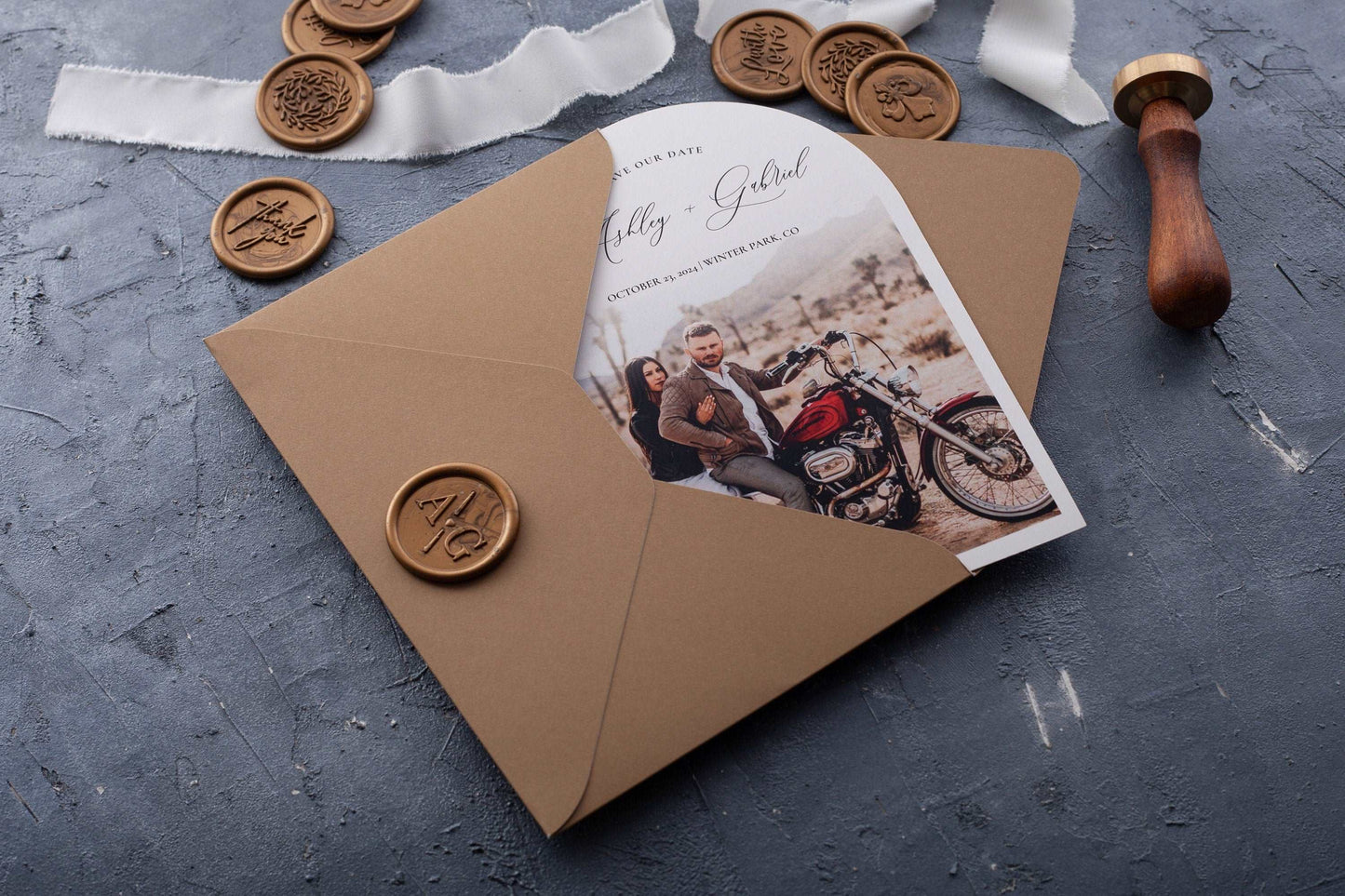 Arch Save the Date Card with Photo