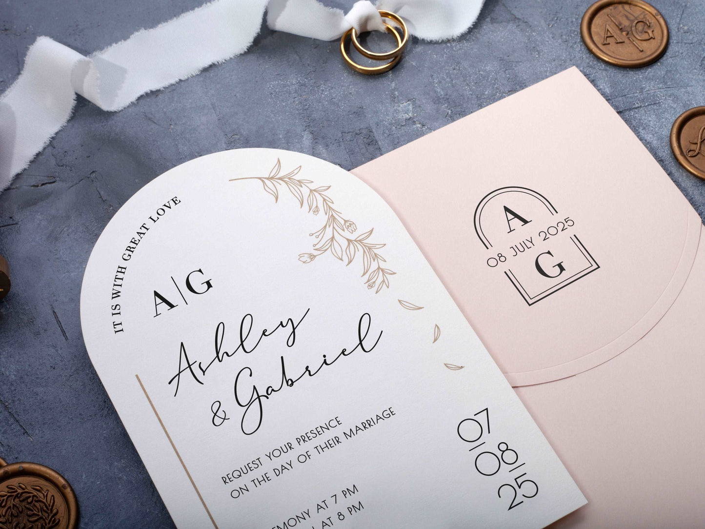 Minimal Arch Wedding Invitation