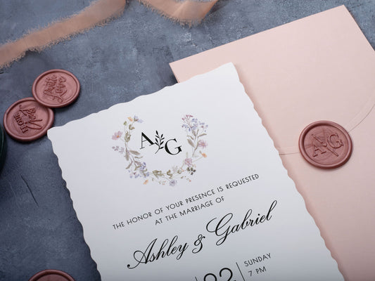 Minimal Deckled Edge Wedding Invitation