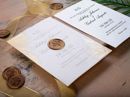 Minimal Wedding Invitation with Vellum Jacket