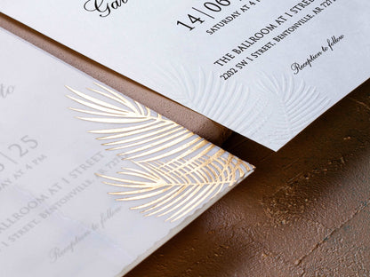 Minimal Wedding Invitation with Vellum Jacket