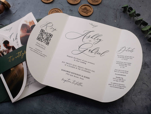 Gatefold Wedding Invitation with Photo