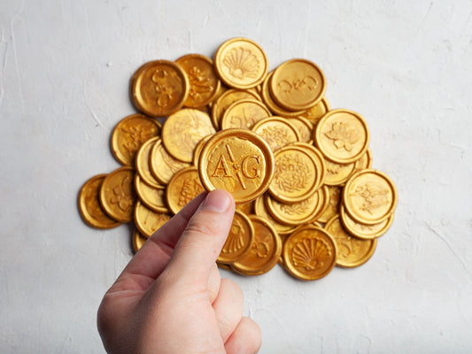 Personalized light gold wax seal