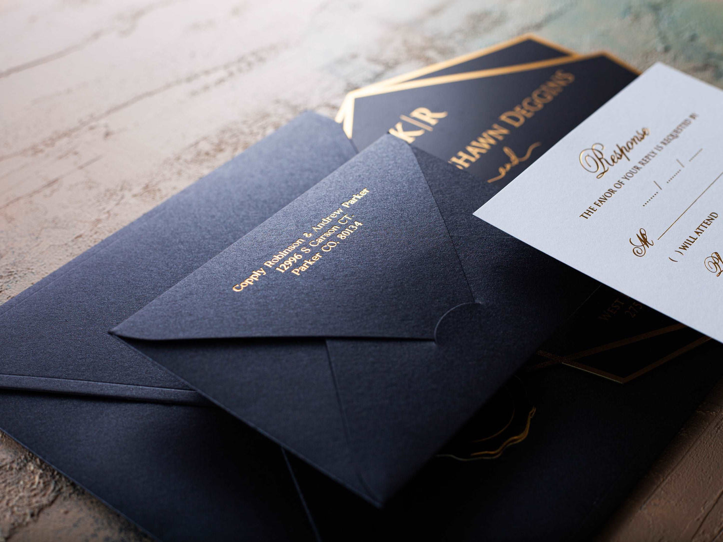 Classic Rsvp Card with Rsvp Envelope and Return Address